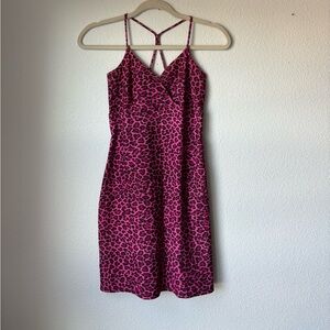 Y2K Vibrant Pink Leopard Print Dress